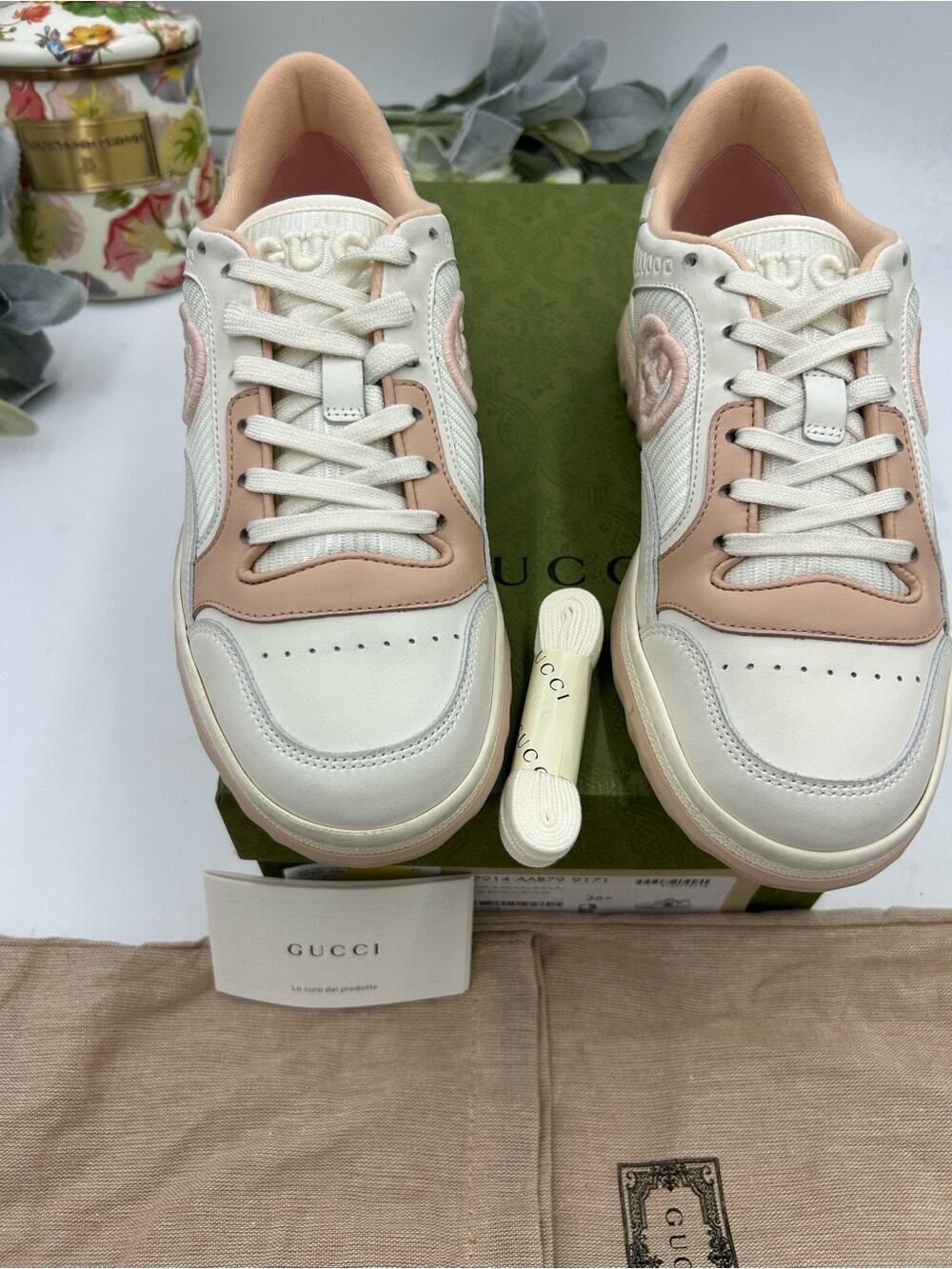 Women's Gucci Mac 80 low top interlocking G sneakers size 36.5 fits 37 US